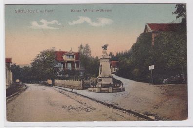 83991 AK Suderode a. Harz - Kaiser Wilhelm-Strasse mit Denkmal 1918