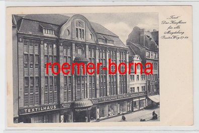 73156 Ak Magdeburg 'Tezet' Textilhaus Zentrum Weberei Waren GmbH um 1940