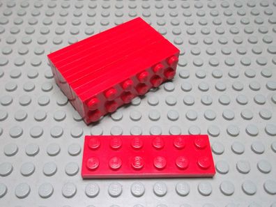 Lego 10 Platten 2x6 rot 3795 Set 3182 7187 7646 8143