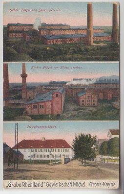 69282 Mehrbild Ak Gross-Kayna 'Grube Rheinland' Gewerkschaft Michel um 1910