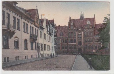 69207 Ak Salzwedel Wallstrasse mit höherer Mädchenschule 1912