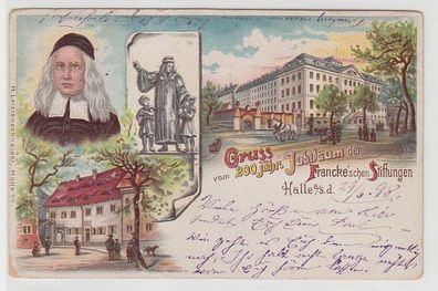 69204 Ak Gruß vom 200jähr. Jubiläum der Franke´schen Stiftungen Halle a.S. 1898