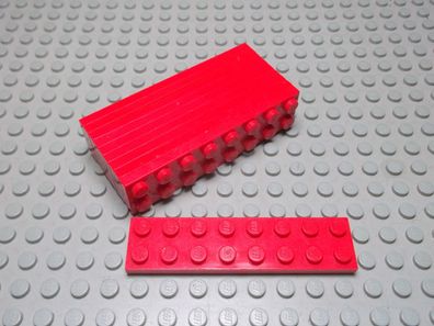 Lego 10 Platten 2x8 rot 3034 Set 4955 5541 590 8652 7774