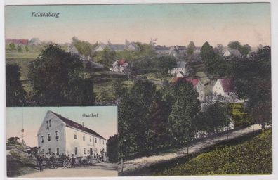 39559 Mehrbild Ak Falkenberg - Gasthof und Totalansicht der Stadt 1911