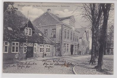 89519 Ak Wesselburen am Markt, Kirchspielschreiberei & Amtsbureau 1910