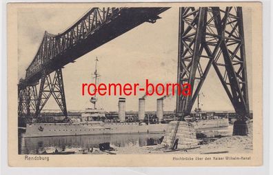 85110 Ak Rendsburg Hochbrücke über den Kaiser Wilhelm-Kanal um 1915