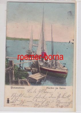 84964 Ak Eckernförde Fischer am Hafen 1905