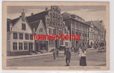 84645 Ak Husum Gross-Strasse Haus Werner um 1920