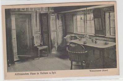 67560 Ak Altfriesisches Haus Keitum auf Sylt Wohnzimmer (Koev) um 1930