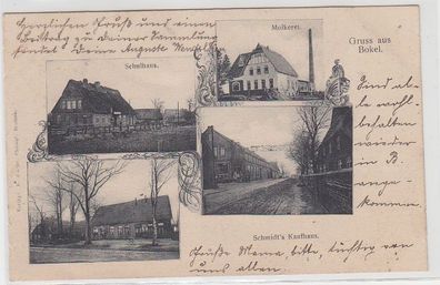 67095 Mehrbild Ak Gruss aus Bokel Molkerei, Schmidt´s Kaufhaus, Schulhaus 19036