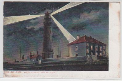 67064 Ak Helgoland Neuer Leuchtturm bei Nacht 1906