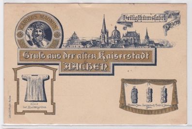 69925 AK Gruss aus der alten Kaiserstadt Aachen Heiligthumsfahrt 1909