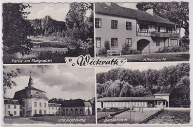 58849 AK Wickrath - Partie am Flutgraben, Schloßmühle, Badeanstalt & Schloss