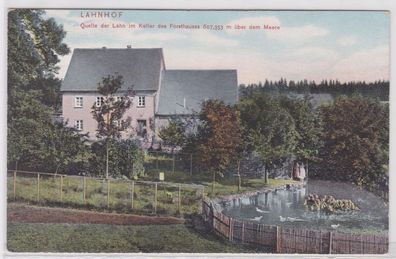 34250 Ak Lahnhof - Quelle der Lahn im Keller des Forsthauses um 1910