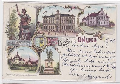 10820 Ak Lithographie Gruß aus Ohligs Kriegerdenkmal usw. 1897