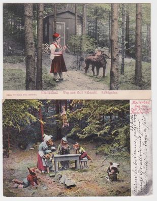 95103/2 Ak Marienbad Mariánské Lázne Weg zum Café Rübezahl 1906