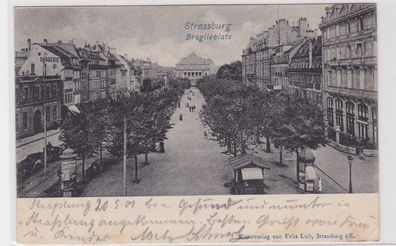 70559 AK Strassburg - Broglieplatz mit Drogerie, Litfaßsäule & Zeitungsständen