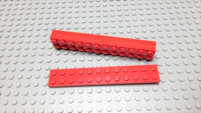 Lego 4 Platten 2x12 rot 2445 Set 3222 7143 5591 6989