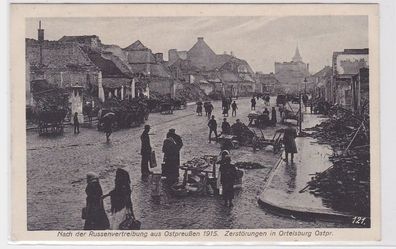 92276 Ak Zerstörungen in Ortelsburg Ostpreußen um 1915