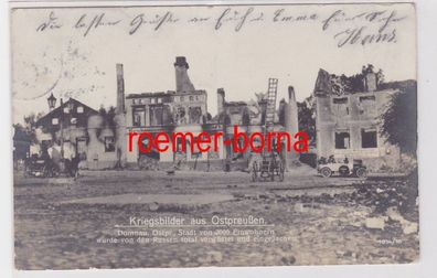 84841 Ak Kriegsbilder aus Ostpreussen Domnau von den Russen verwüstet 1914