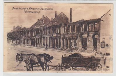 68948 Ak zerschossene Häuser in Hohenstein Ostpreussen 1915