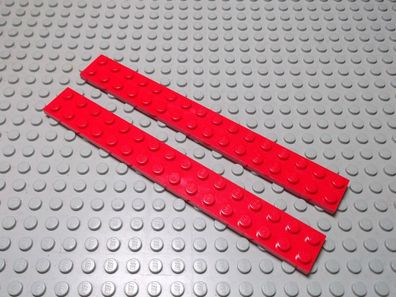 Lego 2 Platten 2x16 rot 4282 Set 6393 4555 8486 6776