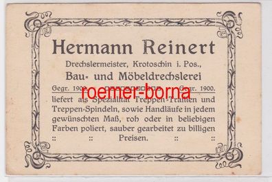 83463 Reklame Postkarte Drechslermeister Herman Reinert Krotoschin Pos. um 1900