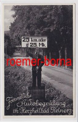 84812 Ak Freundliche Autobegrüßung im Herzheilbad Reinerz (Duszniki-Zdrój) 1933