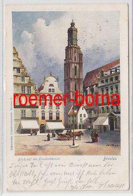 74334 Ak Breslau Blick auf die Elisabethkirche 1908
