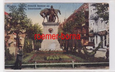84739 Feldpost Ak Graudenz Bismarck Denkmal am Getreidemarkt 1917