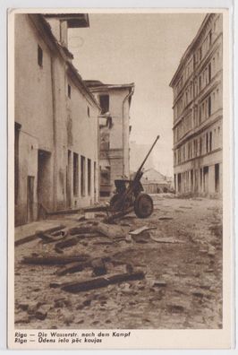 23872 Ak Riga - Die Wasserstraße nach dem Kampf um 1919
