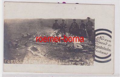 84652 Foto Ak Französischer Flieger Absturz bei Somme Py 1915