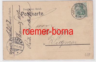 71672 Postkarte Fa. Richard Pötschke Strumpffabrik Chemnitz Grossolbersdorf 1907