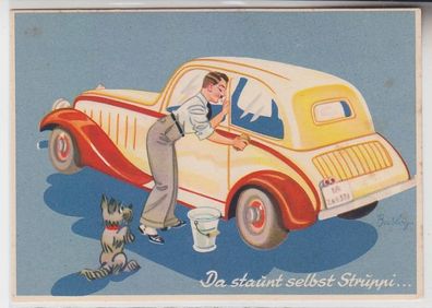 69230 Reklame Ak Agfa Viskose Schwamm bei der Autowäsche um 1935