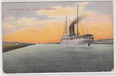 67855 Reklame Ak Lloyddampfer den Suezkanal passierend 1912