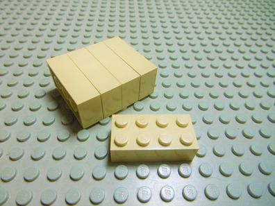 Lego 5 Basic Steine 2x4 hoch tan beige 3001 Set 10184 3451 4951 7194