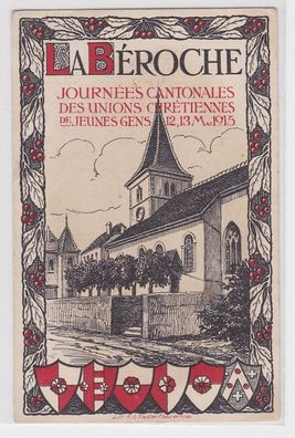 27073 Ak La Beroche Journees Cantonales des Unions Chretiennes 1915