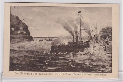 92309 AK Untergang des französischen Panzerschiffes 'Bouvet' in den Dardanellen