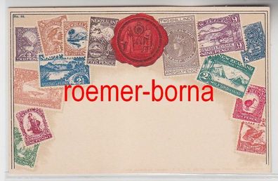 73802 Briefmarken Präge Ak Briefmarken von Neuseeland um 1910