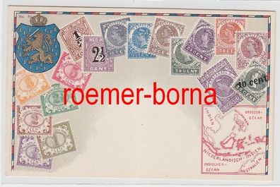 73800 Briefmarken Präge Ak Briefmarken von Niederländisch Indien um 1910