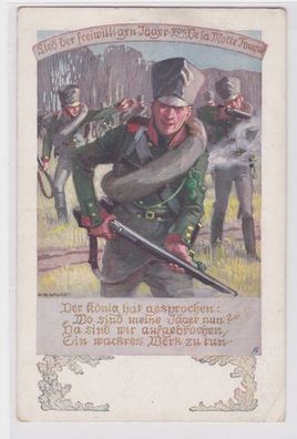 86902 Künstler AK Lied der freiwilligen Jäger von De La Motte Fouqué um 1910