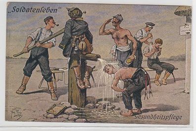 69510 Arthur Thiele Künstler Ak 'Soldatenleben' Gesundheitspflege 1917