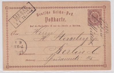 97950 DR Ganzsachen Postkarte P1 Liebau Schlesien nach Berlin 1875