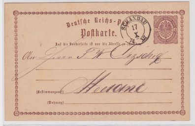 97938 DR Ganzsachen Postkarte P1 Schandau nach Meerane 1874