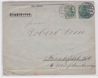 94667 Privat Ganzsachen Umschlag PAU5/ B9/01 Stadtbrief Altona 1911