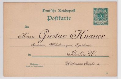 82211 DR Ganzsachen Postkarte P20 Zudruck Gustav Knauer Spedition Berlin