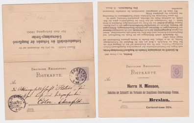 81360 Ganzsachen Postkarte P19 Zudruck Dampfkessel-Überwachungs-Verein Breslau