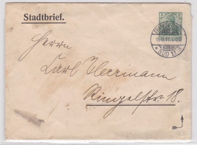 57387 Privat Ganzsachen Umschlag Stadtbrief Frankfurt am Main 1911