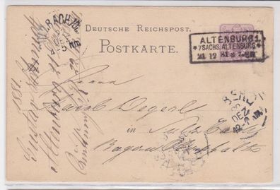 44173 DR Ganzsachen Postkarte P10 Zudruck Altenburg nach Sulzbach 1881