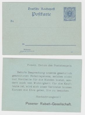 38651 Ganzsache Postkarte P40 Zudruck Posener Rabatt-Gesellschaft
